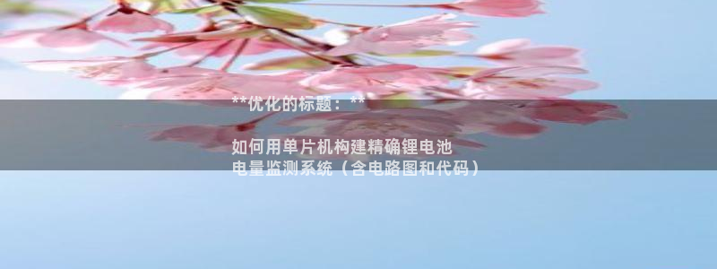尊龙凯时网站不让提款：**优化的标题：**

如何用单片机构建精确锂电池
电量监测系统（含电路图和代码）