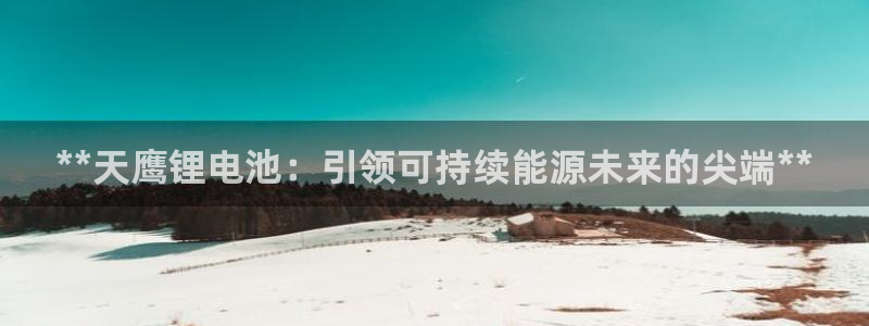 尊龙凯时官方下载：**天鹰锂电池：引领可持续能源未来的尖端**