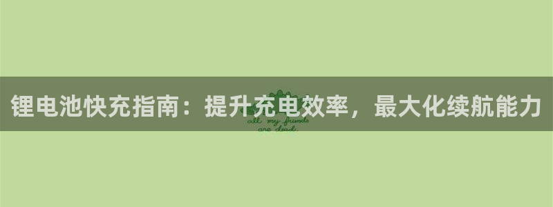 凯时旗舰厅App下载：锂电池快充指南：提升充电效率，最大化续航能力