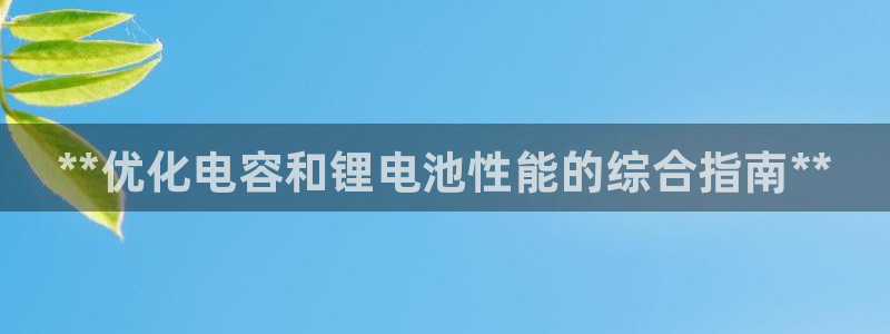 尊龙凯时几百万怎么下款：**优化电容和锂